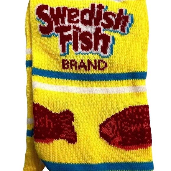 Odd Sox Unisex Swedish Fish Candy Novelty Crew Socks Retro Funny Classic Yellow - Picture 2 of 9